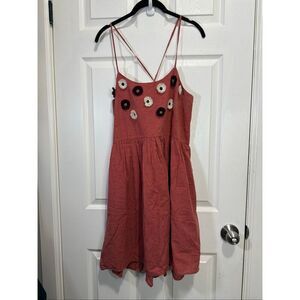 Madewell sunflower cami embroidered dress Large